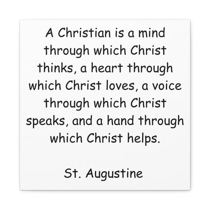 St. Augustine Quote Matte Canvas Wall Art — "A Christian is a mind..."