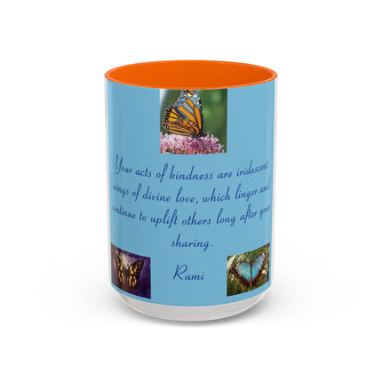 Butterfly Coffee Mug – Rumi Quote – 15oz Ceramic Drinkware