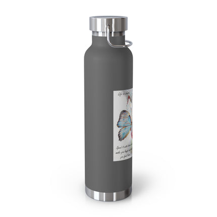Inspirational Cat & Butterfly Insulated Bottle - 22oz Vacuum Flask