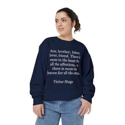 Victor Hugo Quote Sweatshirt — 'Son, brother, father...' Cozy Literary Crewneck