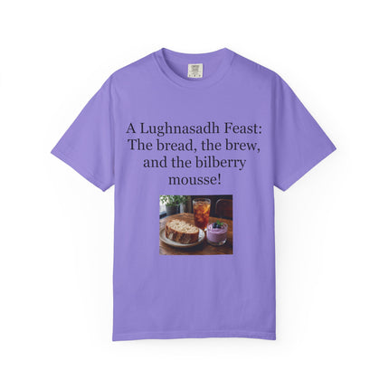 Lughnasadh Feast T-Shirt – “The bread, the brew, and the bilberry mousse!”