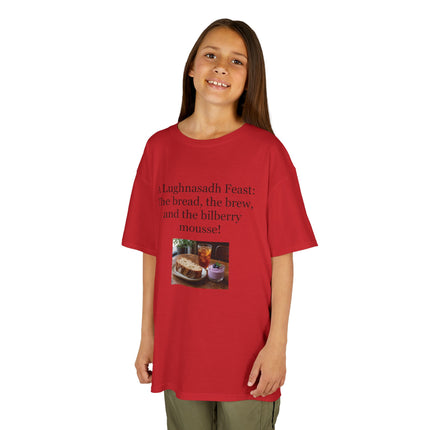 Lughnasadh  Kids Tee — “A Lughnasadh Feast: The bread, the brew, and the bilberry mousse!”