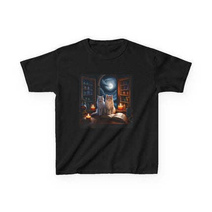Mystical Cats Kids Tee – Heavy Cotton – Whimsical Animal Design