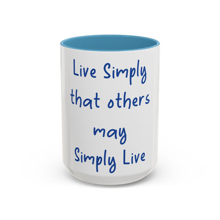 Live Simply Accent Mug – 15oz Ceramic Cup for Mindful Living