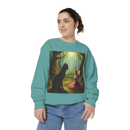 Fairy Princess & Black Cat Forest Sweatshirt