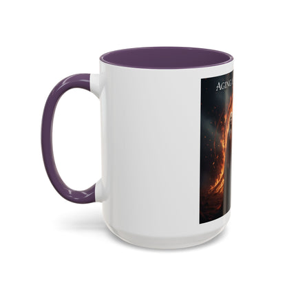 Aging Is Sacred Fire Coffee Mug — Fantasy Elder Couple Accent Mug (11/15oz)