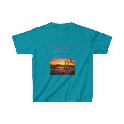 Zen Quote Kids Tee – Heavy Cotton Shirt for Calm & Curiosity