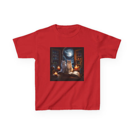 Mystical Cats Kids Tee – Heavy Cotton – Whimsical Animal Design