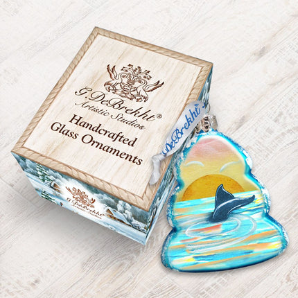 Whale Tail Mercury Glass Ornament by G. DeBrekht - Coastal Holiday Decor - 776276-2