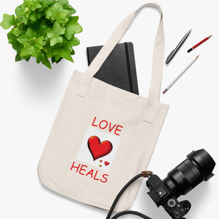 Love Heals Tote – Organic Canvas Bag for Gifts & Gentle Living