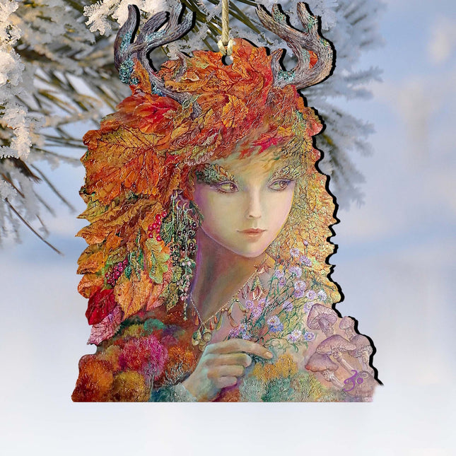 Autumn Wooden Ornaments by Josephine Wall - Thanksgiving Halloween Decor - 845611-JW-0