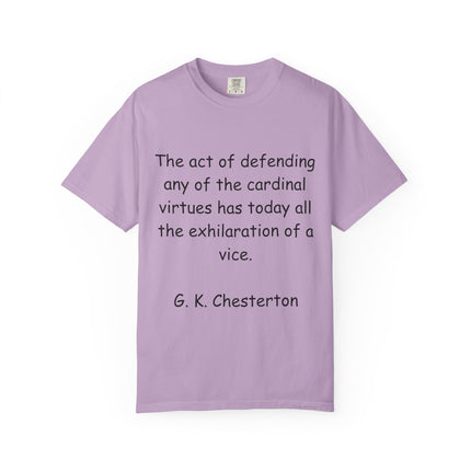 Unisex Statement Tee – “Defending Virtue” Chesterton Quote