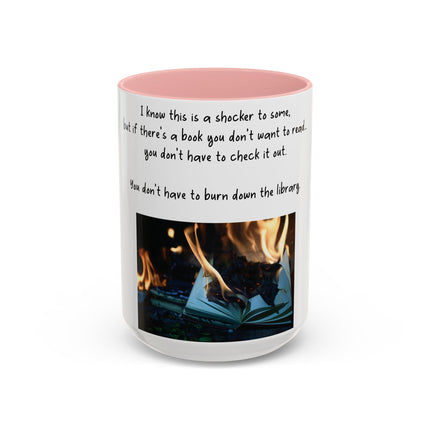 Inspirational Reading Mug – 15oz Ceramic | Burning Book Graphic