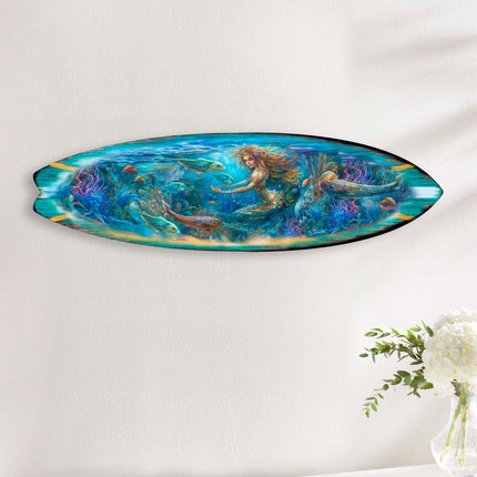 Mermaid Kingdom Surfboard Coastal Wall Art by G. DeBrekht - Coastal Holiday Decor - 8490115HS-2