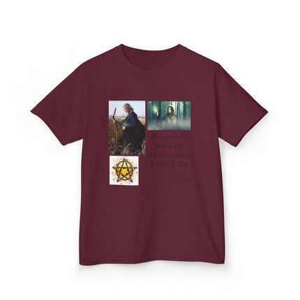 Inspirational Kids Tee - 'Male or Female, Young or Old, A Witch Is a Witch, If Truth Be Told'