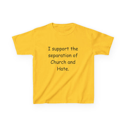 Kids Statement Tee – “Church and Hate” – Heavy Cotton Shirt