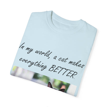 In My World Cat T-Shirt – Unisex Garment-Dyed Tee for Cat Lovers