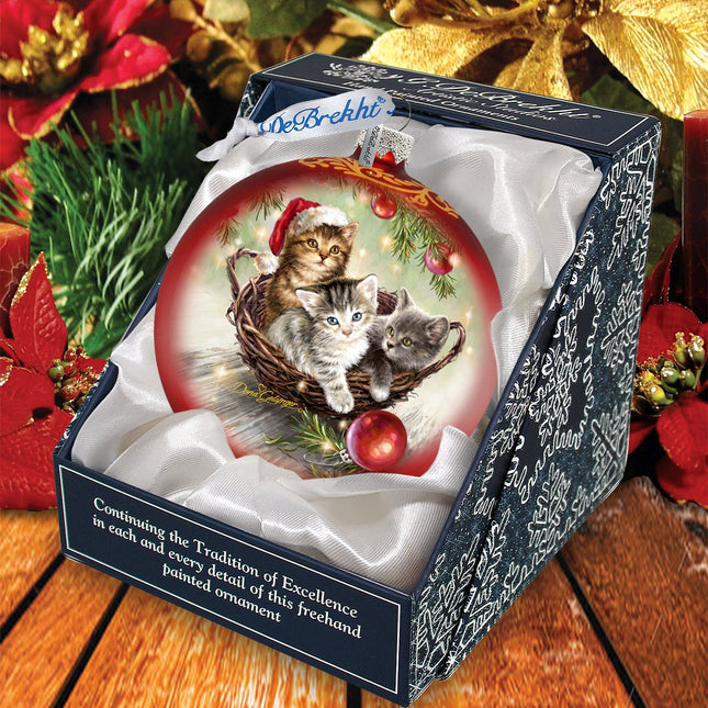 Christmas Kittens Glass Ornament by D. Gelsinger - Christmas Décor - 71101-1607-0