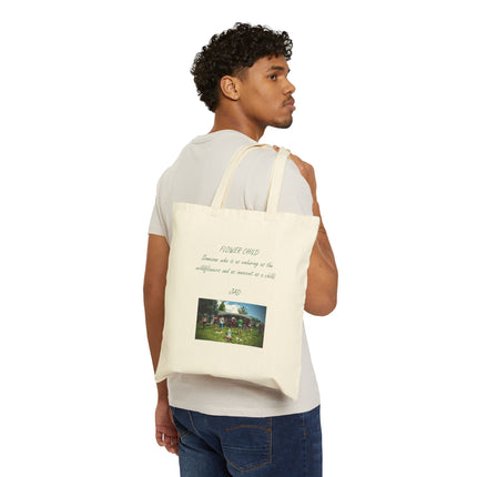 Tote Bag — 'Flower Child' Vintage Picnic Photo Canvas Tote