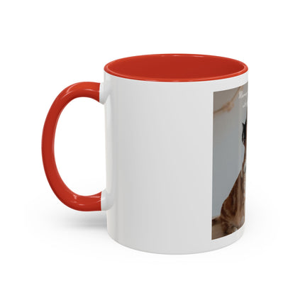 Cat Hug Coffee Mug – "Marriage is an Endless Sleepover" Accent Mug