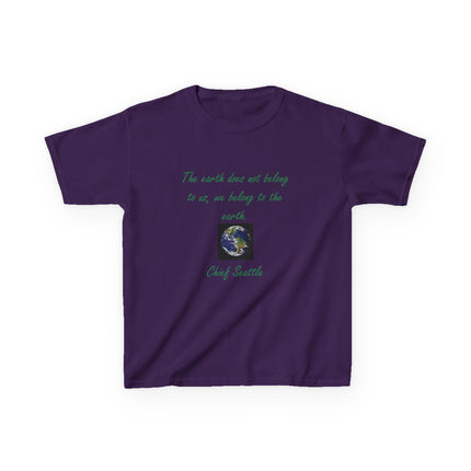 Kids Tee – “We Belong to the Earth” Quote – Eco-Friendly