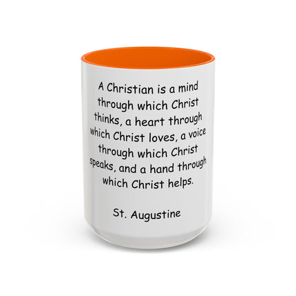 Inspirational St. Augustine Coffee Mug - Colored Accent - Perfect Gift for Christians - 11oz