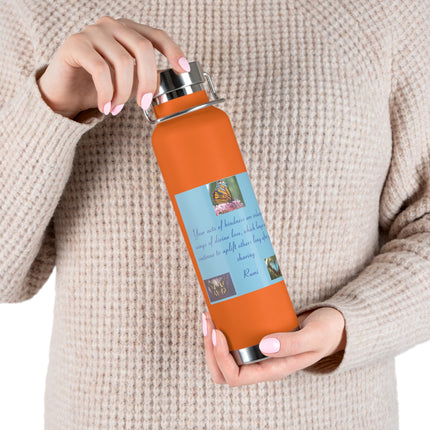 Inspirational Copper Vacuum Insulated Bottle - 22oz Rumi Quote