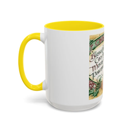 Blessed Be Your Holidays Coffee Mug — Holiday Celtic Greeting Accent Mug (11/15oz)