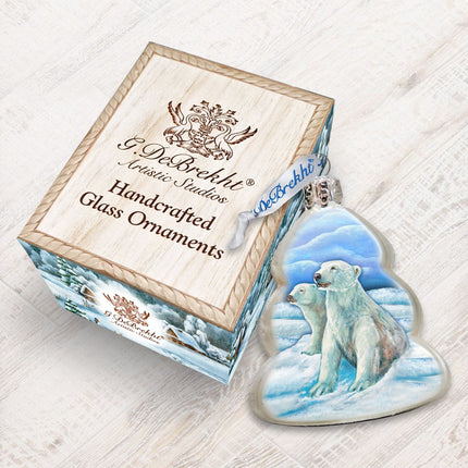 Polar Bears Family Mercury Glass Ornament by G. DeBrekht - Wildlife Holiday Decor - 771045-2