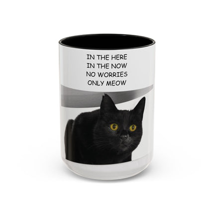 ‘Only Meow’ 15oz Accent Mug – Whimsical Cat Quote for Daily Calm