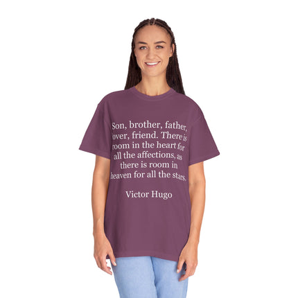 Victor Hugo Quote T-Shirt — 'There Is Room in the Heart' Literary Tee