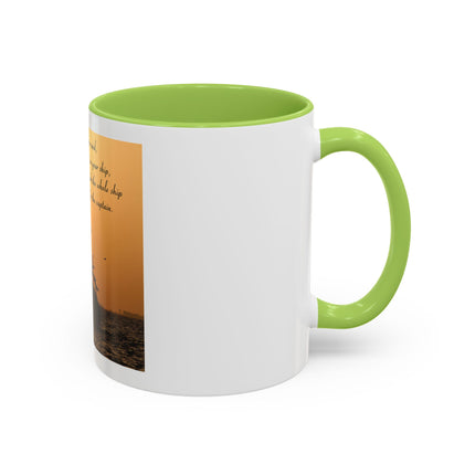 Shipwreck Sunset Coffee Mug — "Be Careful Who You Let On Your Ship" Inspirational Accent Mug