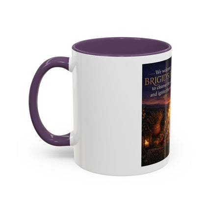 Brigid’s Fire Accent Coffee Mug — Pagan Imbolc Celebration Tea Cup (11/15oz)