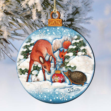 Forest Friends Ball Wooden Ornaments by G. DeBrekht - Wildlife Holiday Decor - 8173412-0