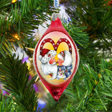 Merry Kissmas Glass Ornament by Jamie Mills-Price - Christmas Decor - 757-302-MP-2