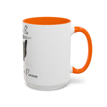 Proud Cat Person Accent Mug – 15oz Ceramic Gift for Cat Lovers