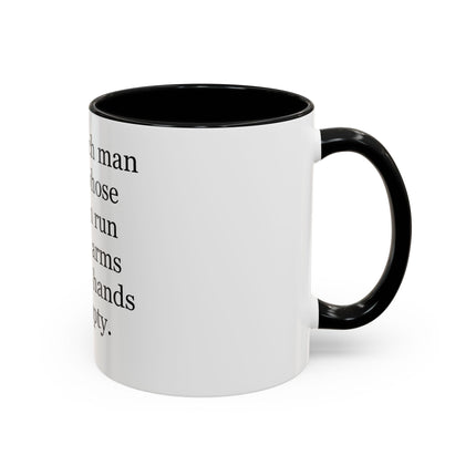 Accent Coffee Mug — "A Truly Rich Man" Inspirational Family Quote Mug