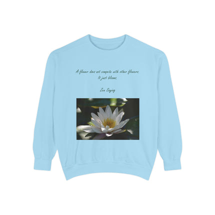 Zen Floral Sweatshirt – Inspirational Quote on Cozy Unisex Sweatshirt