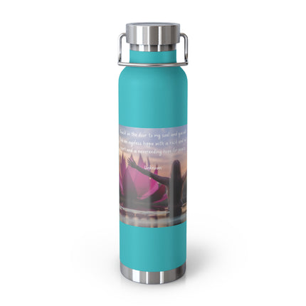 Inspirational Copper Vacuum Insulated Water Bottle - 22oz with Motivational Quote