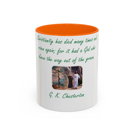 Inspirational Accent Coffee Mug - G.K. Chesterton Quote - 11oz