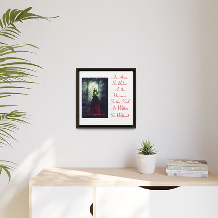 Framed Matte Canvas Art — "As Above So Below" Gothic Mystic Wall Print