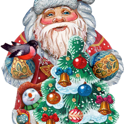 Santa Tree Decorating Christmas Door Decor by G. DeBrekht - Christmas Santa Snowman Decor - 8119181H-4