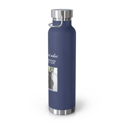 Cat Lover's 22oz Copper Vacuum Insulated Bottle - Inspirational Pet Design