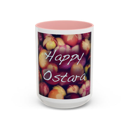 Ostara Coffee Mug – "Happy Ostara" Accent Easter Spring Floral Mug (11/15oz)
