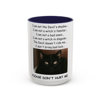 Accent Mug – Black Cat Print – Ceramic Drinkware – 15oz