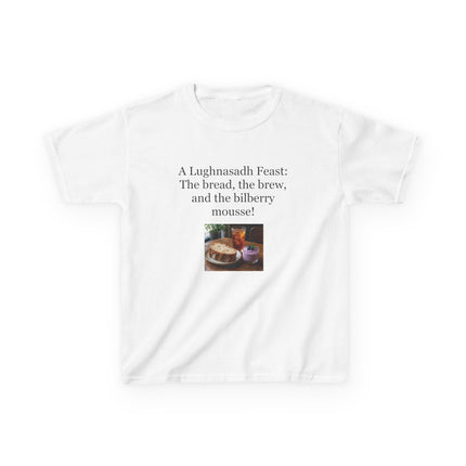 Lughnasadh  Kids Tee — “A Lughnasadh Feast: The bread, the brew, and the bilberry mousse!”