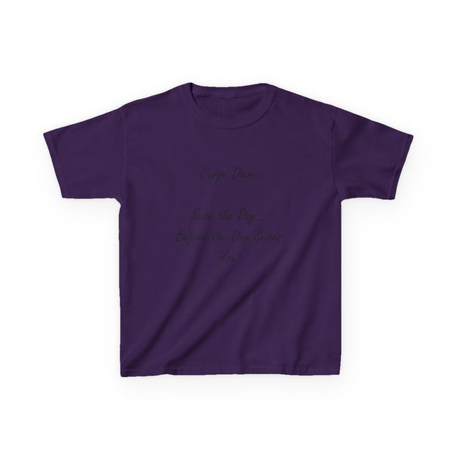 Carpe Diem Kids Tee – “Seize the Day… Before It Seizes You” – Heavy Cotton