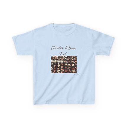 Kids Heavy Cotton™ Tee - "Chocolate Is Brain Fuel" - Fun Gifts for Young Chocolate Lovers