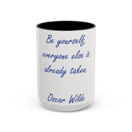 Inspirational Accent Mug – “Be Yourself” Quote, 15oz Ceramic