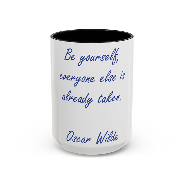 Inspirational Accent Mug – “Be Yourself” Quote, 15oz Ceramic